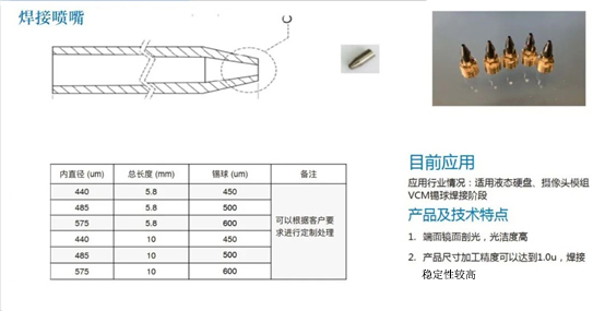 各种规格的激光锡球焊接机喷嘴